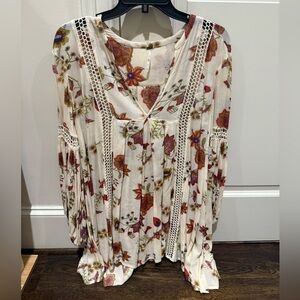Free People Boho Dress with V-Neck